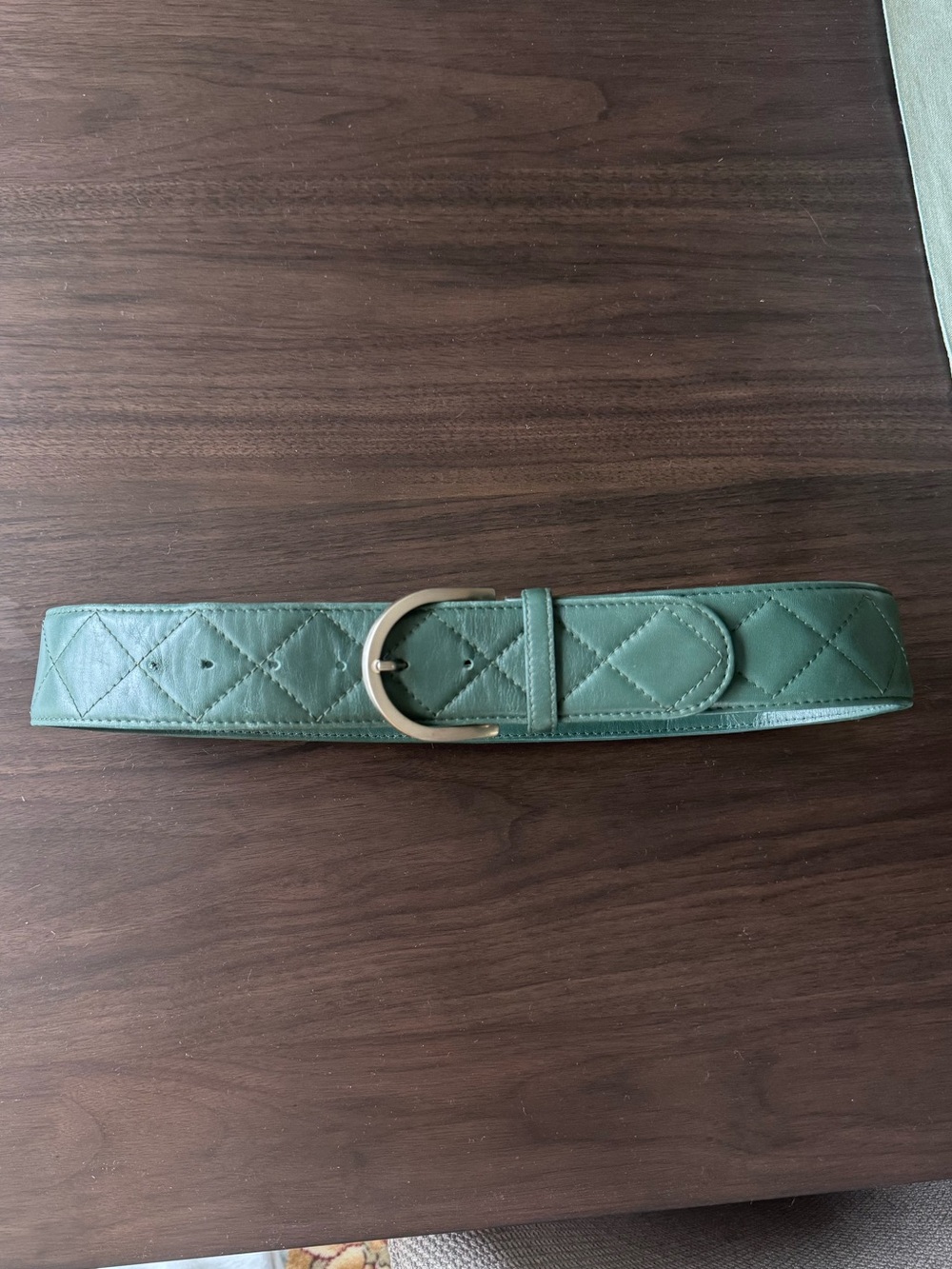 Tailored Sportsman Quilted Green Belt 2” Small - Picture 5 of 7